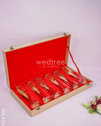 24kt Gold Brass Wine Glass - Set of 6 - WL4268