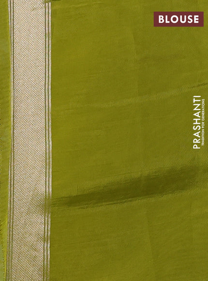 Kosa jamdhani silk saree black and light green with allover thread & zari weaves and zari woven border