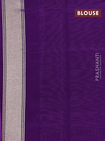Kosa jamdhani silk saree peach red and violet with allover thread & zari weaves and zari woven border