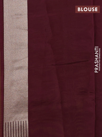 Kosa jamdhani silk saree lime green and coffee brown with allover thread & zari woven buttas and zari woven border