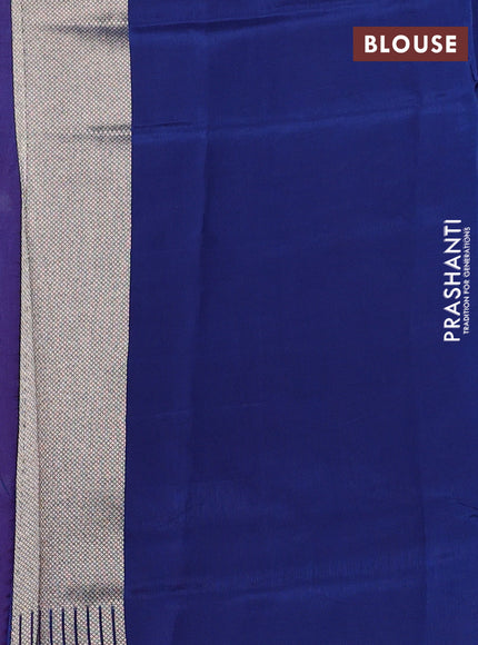 Kosa jamdhani silk saree red and blue with allover thread & zari woven buttas and zari woven border