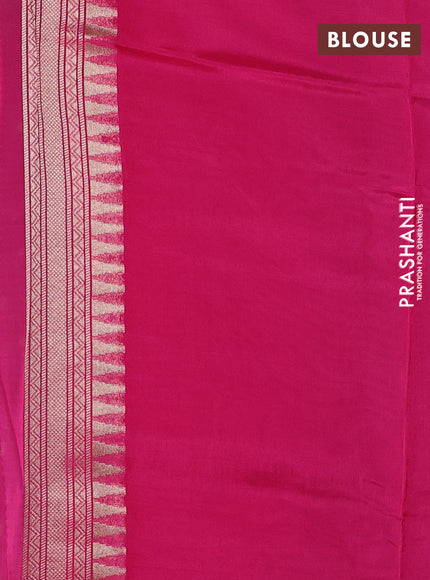 Kosa jamdhani silk saree deep maroon and rani pink with allover thread & zari weaves and rettapet woven border