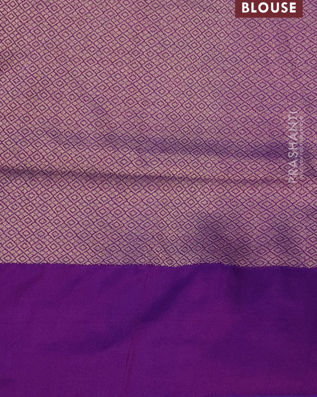 Banarasi uppada silk saree dual shade of violet with allover thread & zari weaves and zari woven border