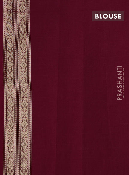 Banarasi silk cotton saree maroon with allover thread & zari woven buttas and zari woven border