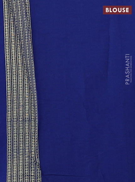 Banarasi silk cotton saree blue with allover thread & zari woven buttas and zari woven border