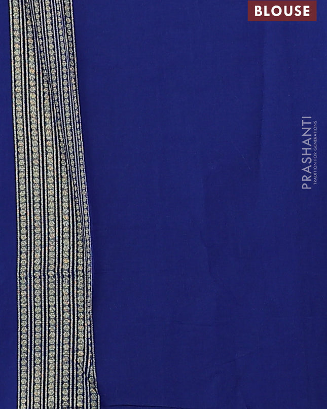 Banarasi silk cotton saree blue with allover thread & zari woven buttas and zari woven border