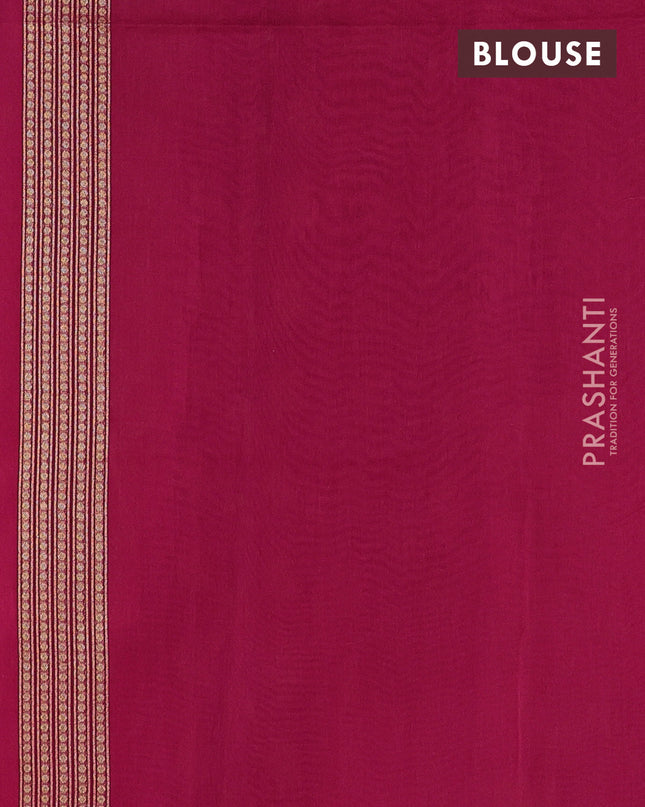 Banarasi silk cotton saree pink with allover zari woven buttas and temple zari woven border