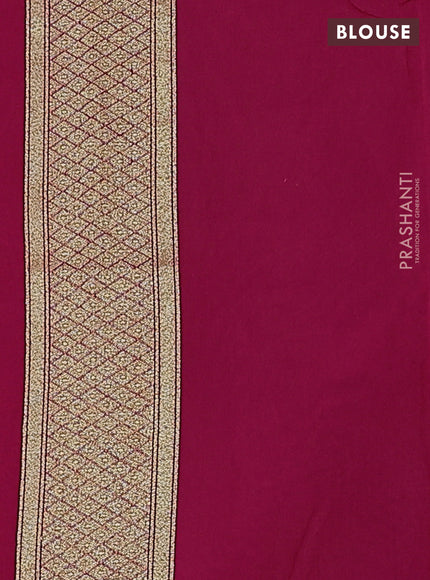 Banarasi silk cotton saree pink with allover floral zari woven buttas and zari woven border