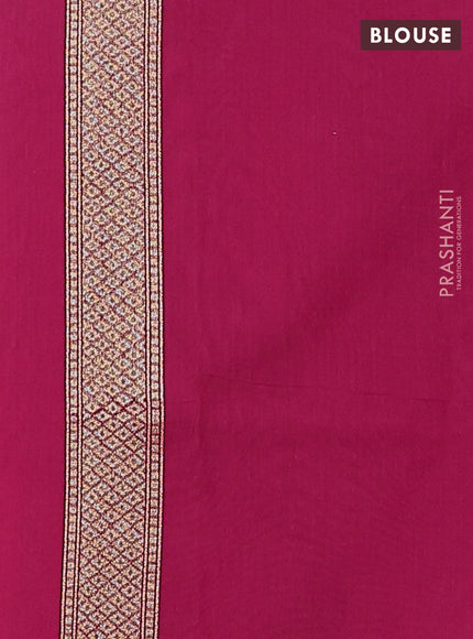 Banarasi silk cotton saree pink with allover thread & zari woven buttas and zari woven border
