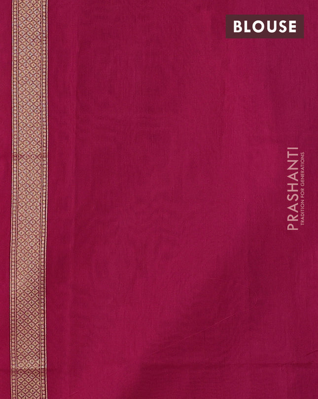 Banarasi silk cotton saree pink with allover floral thread & zari woven buttas and zari woven border