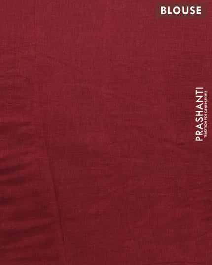 Semi tussar saree pastel peach and maroon with allover kalamkari prints and mirror work