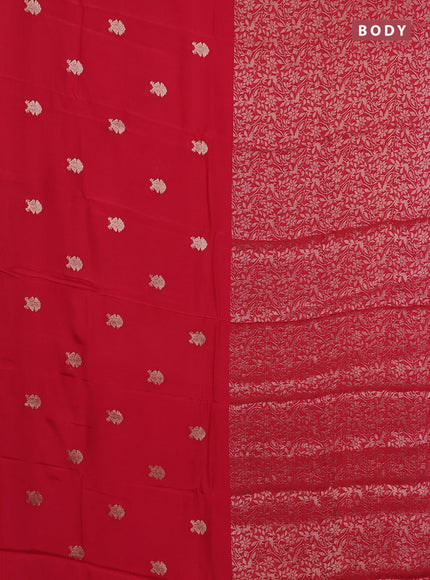 Semi mysore silk saree maroon and green with half & half style and long zari woven border