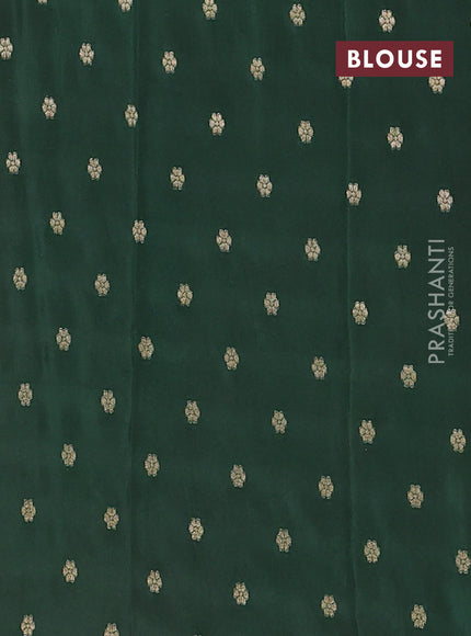 Semi mysore silk saree maroon and green with half & half style and long zari woven border