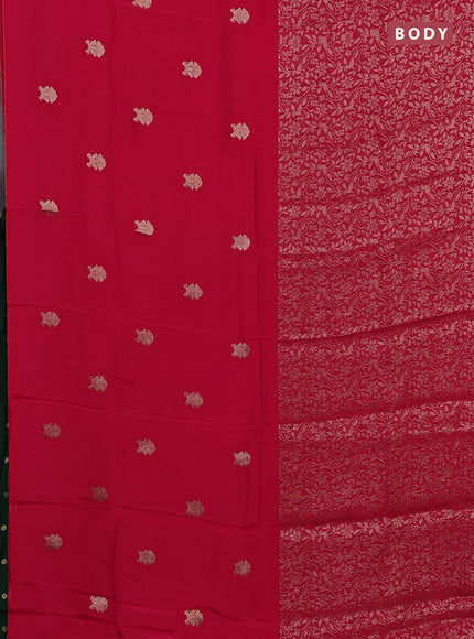 Semi mysore silk saree pink and green with half & half style and long zari woven border