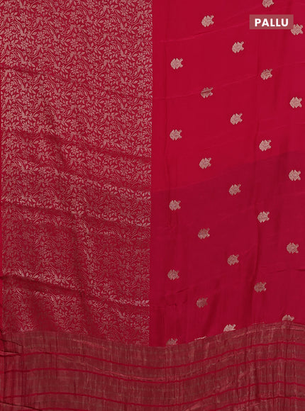 Semi mysore silk saree pink and green with half & half style and long zari woven border