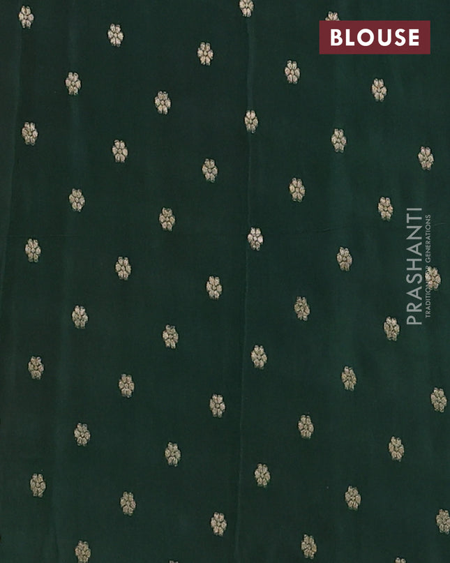Semi mysore silk saree pink and green with half & half style and long zari woven border