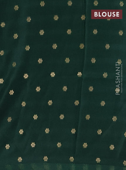Semi mysore silk saree mehendi green purple and green with zari woven buttas and rettapet zari woven border