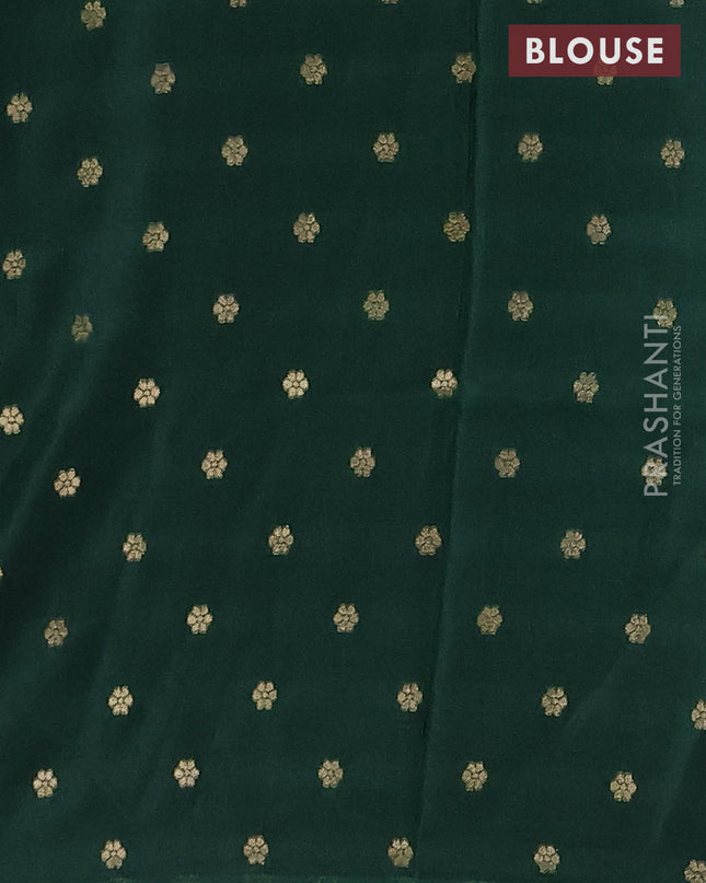 Semi mysore silk saree mehendi green purple and green with zari woven buttas and rettapet zari woven border