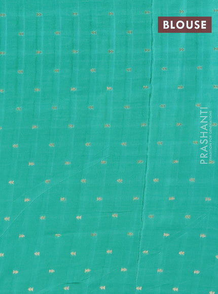 Semi mysore silk saree pastel green purple and teal green with zari woven buttas and long rettapet zari woven border