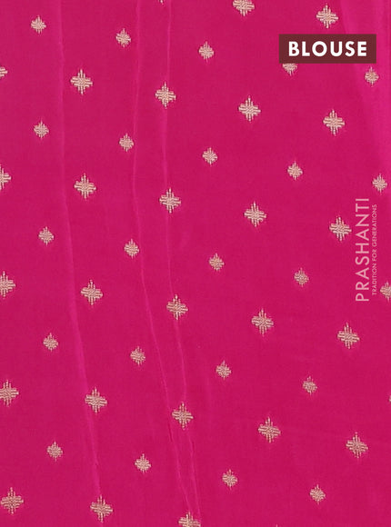 Semi mysore silk saree pastel green and pink with half & half style and long zari woven border