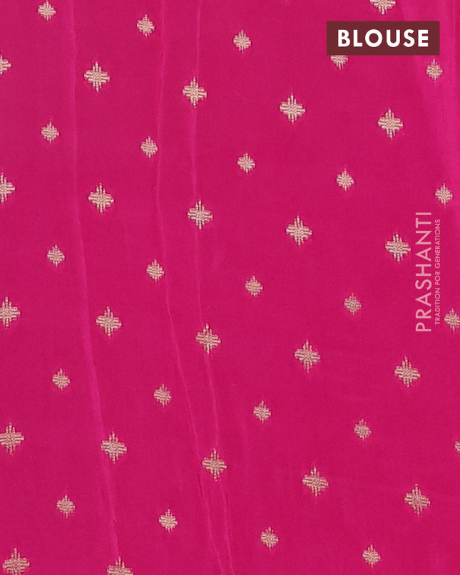 Semi mysore silk saree pastel green and pink with half & half style and long zari woven border