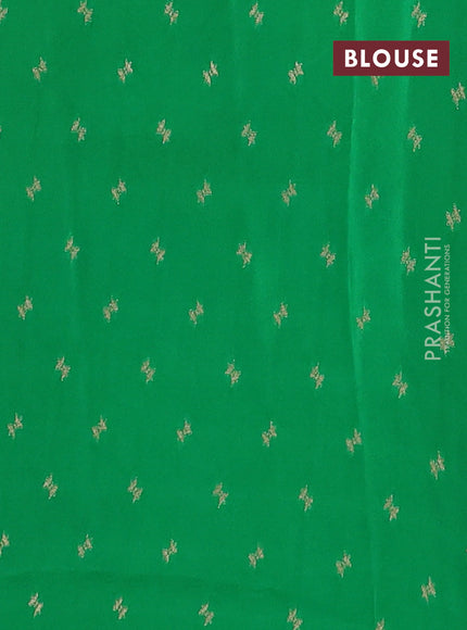 Semi mysore silk saree lime yellow and green with half & half style and long zari woven border