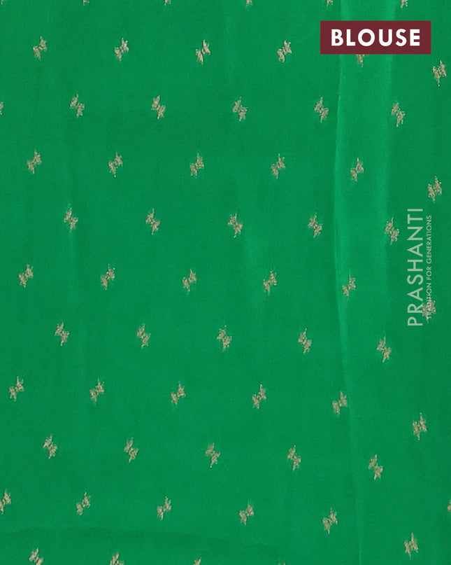 Semi mysore silk saree lime yellow and green with half & half style and long zari woven border