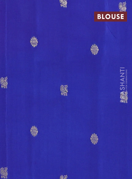 Semi mysore silk saree pink and blue with half & half style and long zari woven border