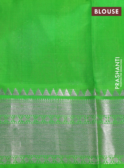Venkatagiri silk saree light pink and light green with silver zari woven buttas and silver zari woven border