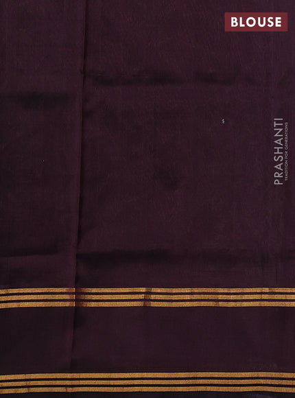 Pure uppada silk saree pastel blue shade and coffee brown with allover silver & gold zari weaves and rettapet zari woven border