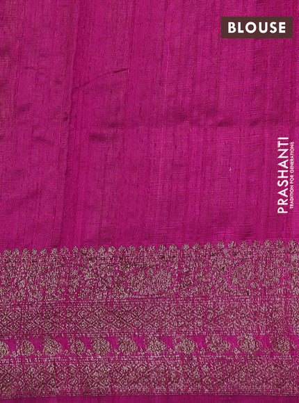 Banarasi raw silk saree lime green and pink with thread & zari woven buttas and woven border