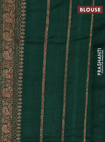 Banarasi raw silk saree pastel green and green with thread & zari woven buttas and woven border