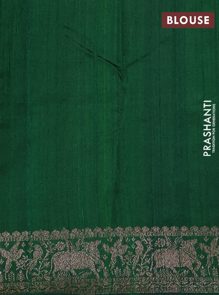 Banarasi raw silk saree purple and green with thread & zari woven buttas and woven border