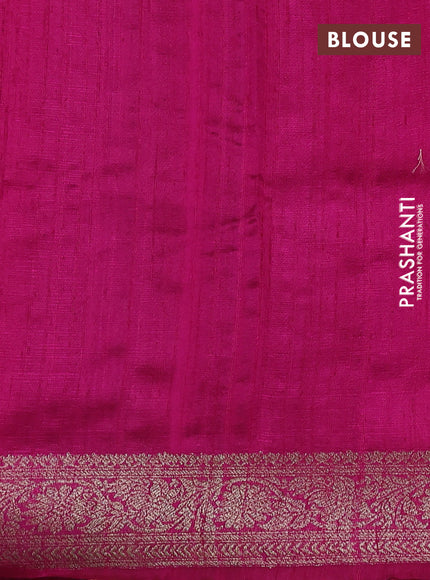 Banarasi raw silk saree peach shade and pink with thread & zari woven buttas and woven border