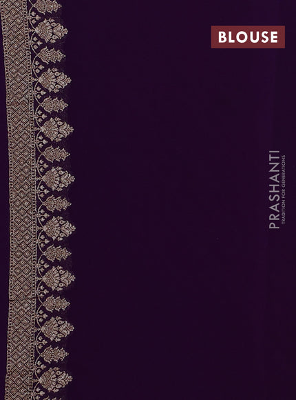 Banarasi georgette saree pink and purple with allover thread & zari woven leheriya pattern and woven border