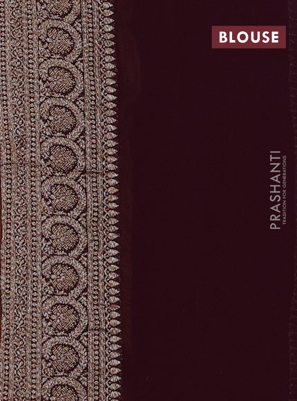 Banarasi georgette saree mustard yelllow and wine shade with allover thread & zari woven leheriya pattern and woven border