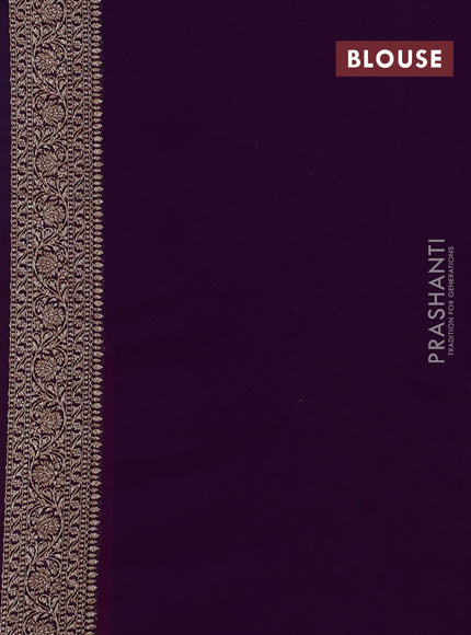 Banarasi georgette saree magenta pink and purple with allover thread & zari weaves and woven border