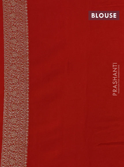 Banarasi georgette saree purple and orange with allover thread & zari weaves and woven border