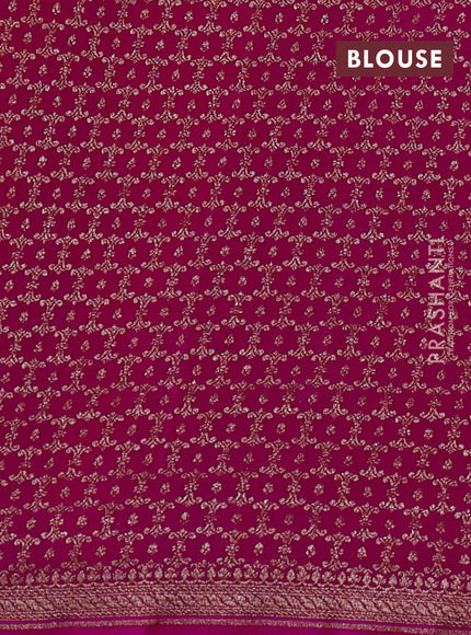 Banarasi crepe saree pink with allover thread & zari woven buttas and woven border