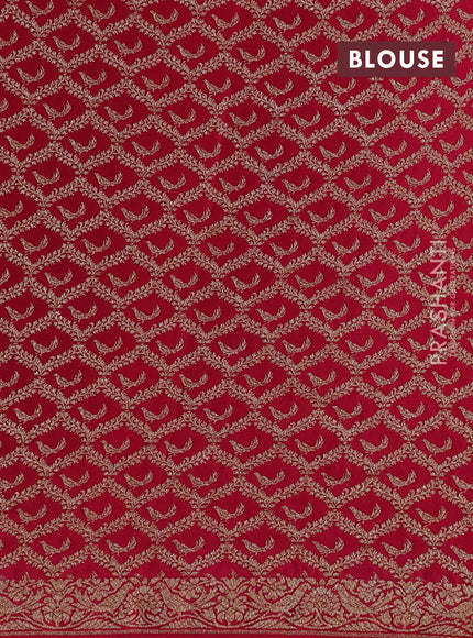 Banarasi crepe saree pink with allover thread & zari woven buttas and woven buttas