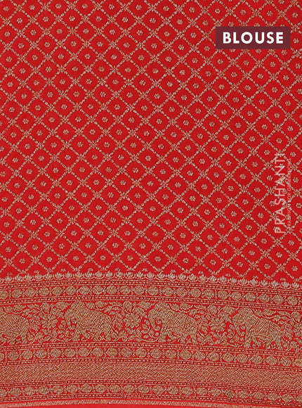 Banarasi crepe saree pink and orange with allover thread & zari woven buttas and woven border