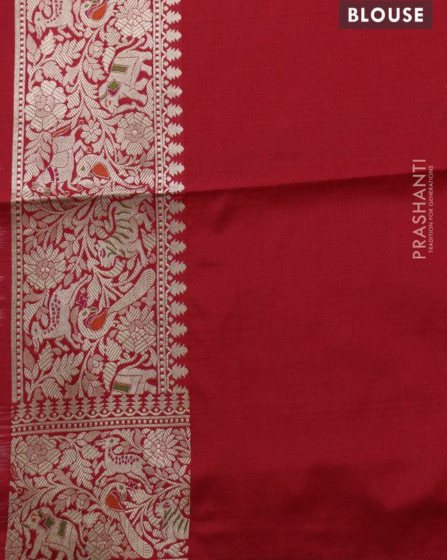 Banarasi uppada silk saree red with allover zari woven pichwai weaves and zari woven border