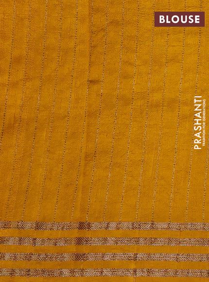 Banarasi raw silk saree mustard yellow with woven buttas and woven border