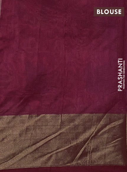 Semi dupion saree red shade and maroon with allover thread weaves and parsi embroidery work zari woven border