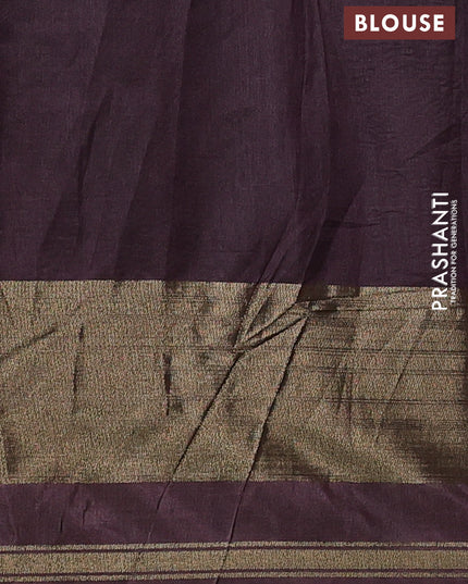 Semi dupion saree mauve pink and rosy brown with allover thread weaves and parsi embroidery work zari woven border