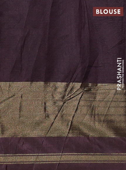 Semi dupion saree mauve pink and rosy brown with allover thread weaves and parsi embroidery work zari woven border