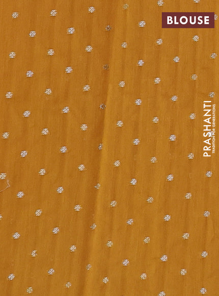 Pure organza silk saree mustard yellow with floral embroidery & pita work