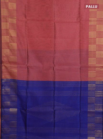 Semi dupion saree peach shade with allover zari stripes pattern and zari woven border