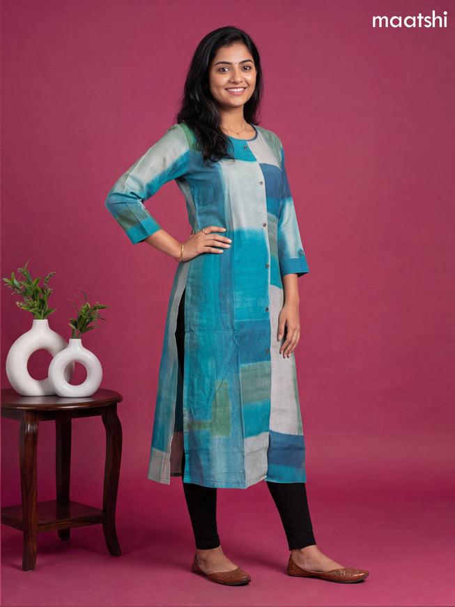 Multi Colour Modal Printed Straight Kurti