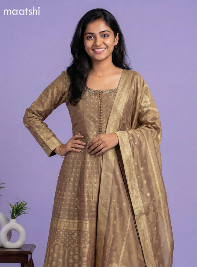 Sandal Tissue Banarasi Style Anarkali Suit